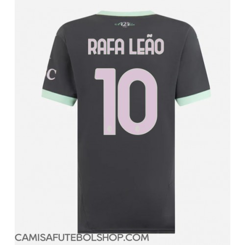 Camisa de time de futebol AC Milan Rafael Leao #10 Replicas 3º Equipamento Feminina 2024-25 Manga Curta